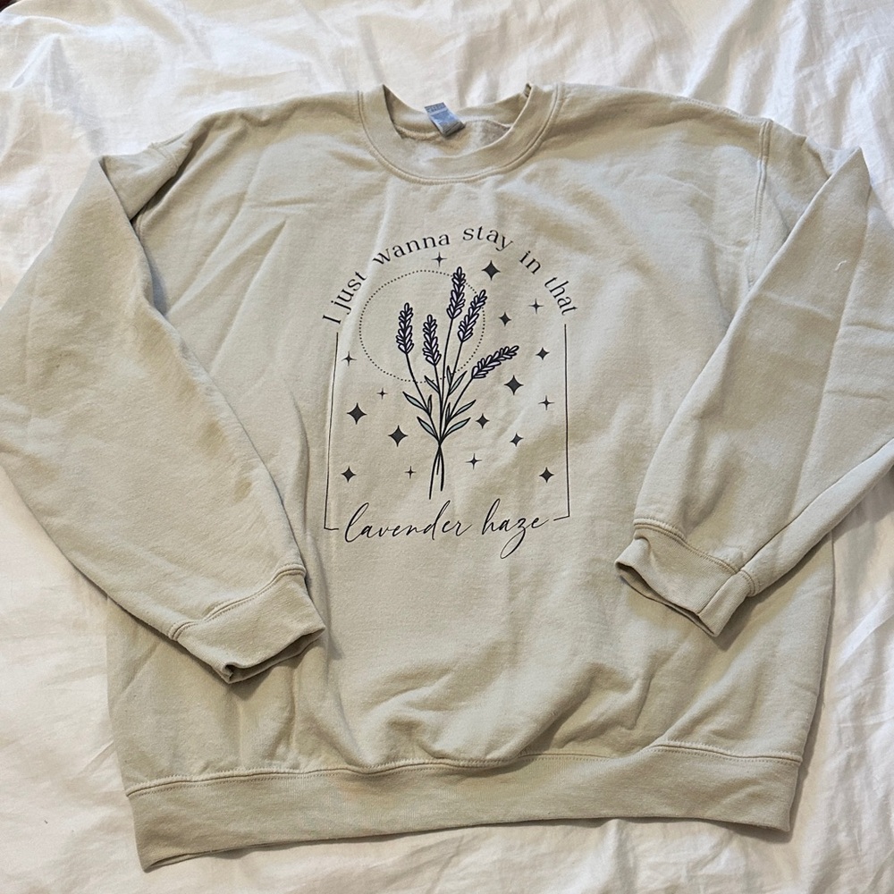 Taylor Swift Cream Sweater with Lavender haze graphic